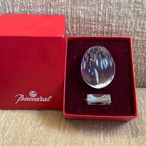 Baccarat crystal egg with stand